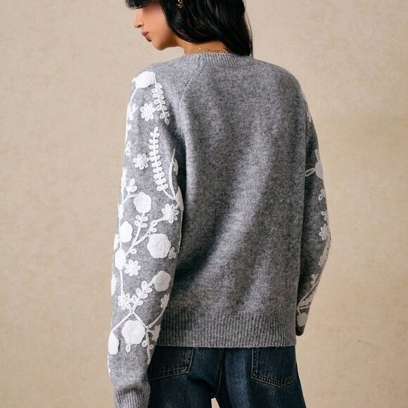 Grey Casual Women's Versatile Pullover Long Sleeve Sweater - Picture 2 of 7